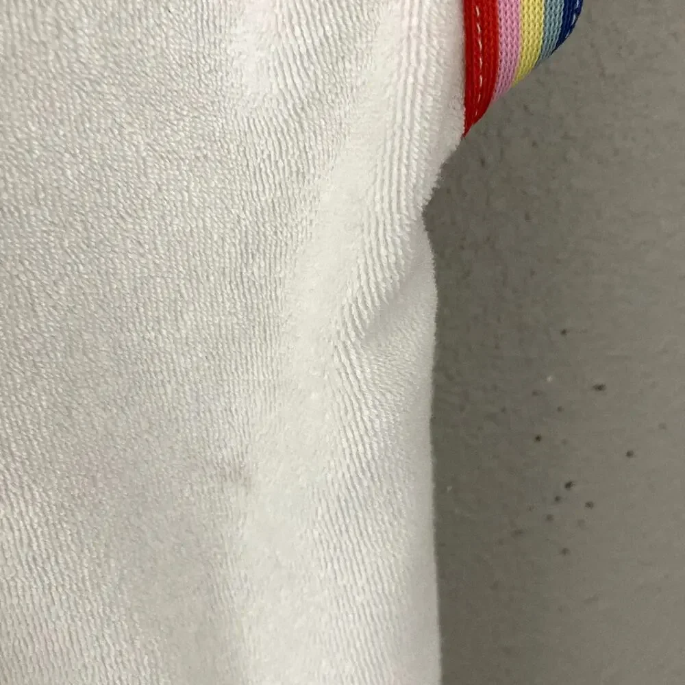 Hanna Andersson Loop Terry Hoodie Coverup White Rainbow 5 110cm